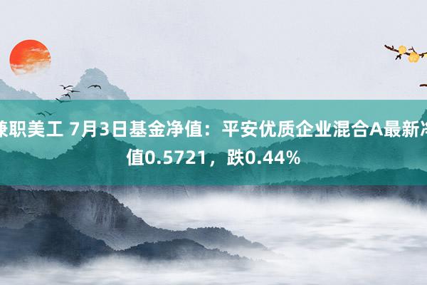 兼职美工 7月3日基金净值：平安优质企业混合A最新净值0.5721，跌0.44%