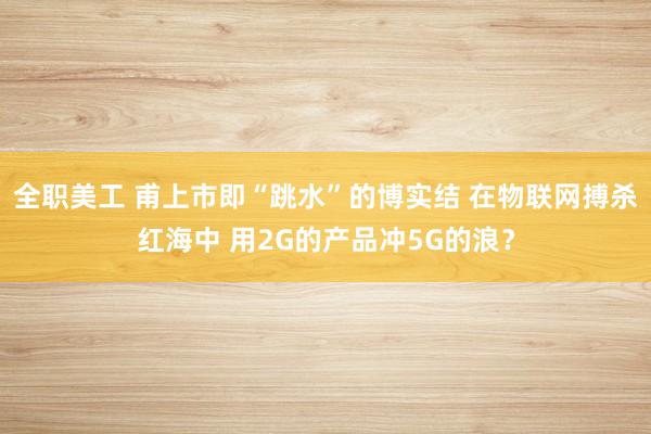 全职美工 甫上市即“跳水”的博实结 在物联网搏杀红海中 用2G的产品冲5G的浪？